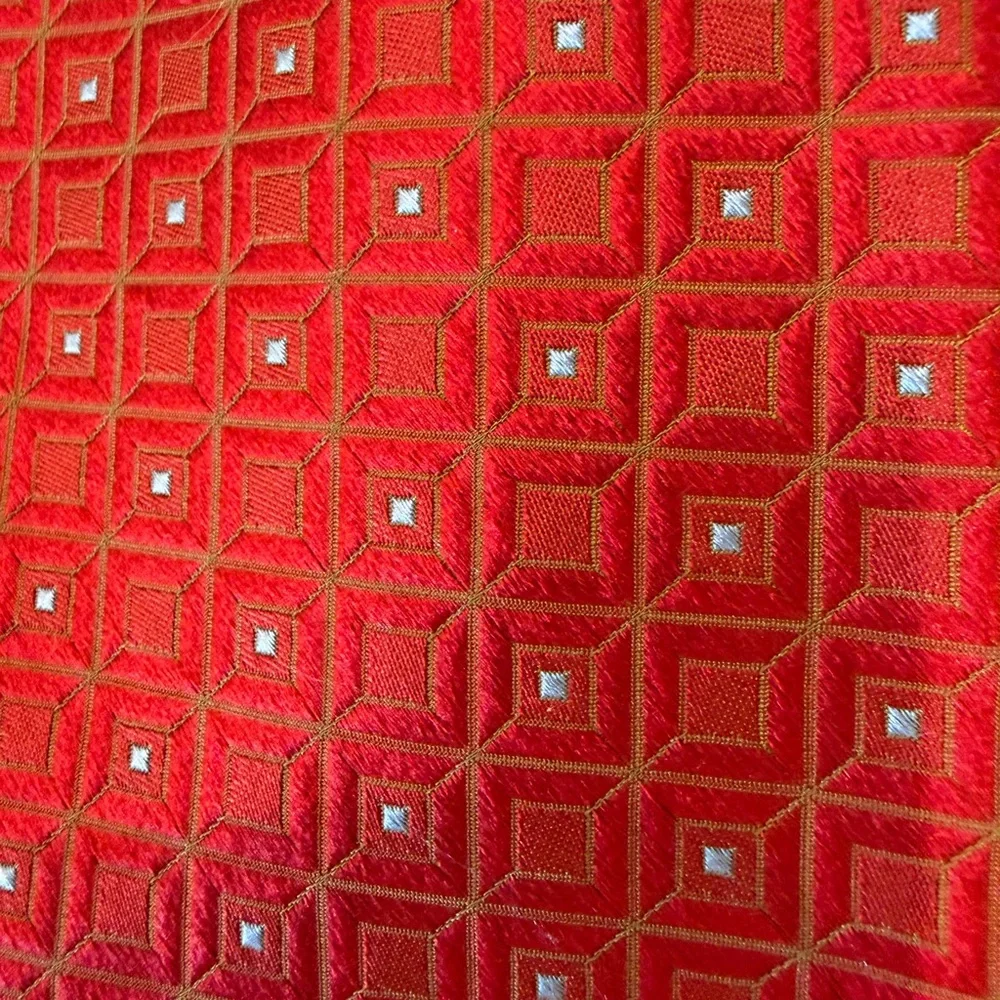 Robert Talbott Red Geometric Vintage Silk Neck tie